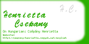 henrietta csepany business card